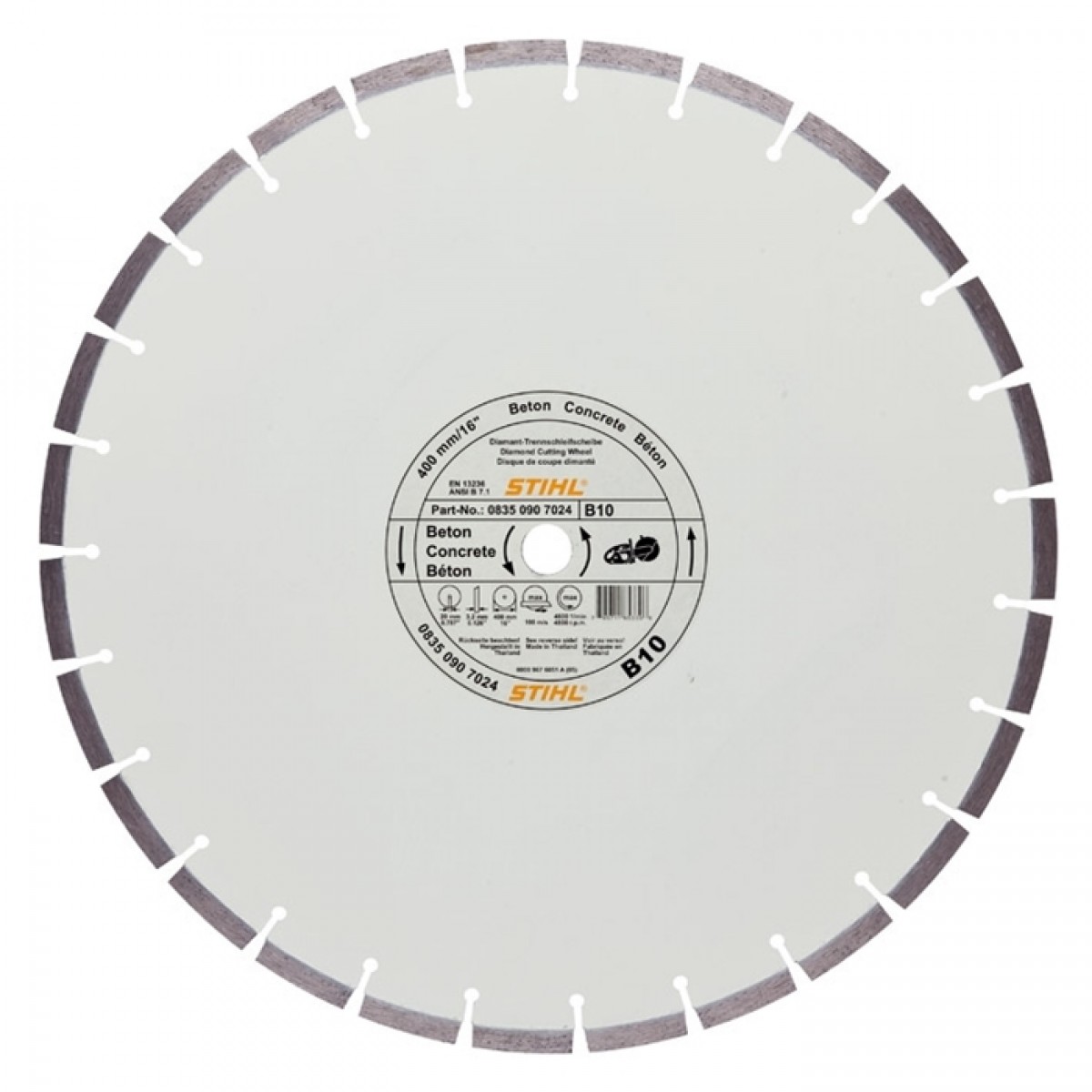Deimantinis betono pjovimo diskas STIHL D-B10 (400 mm)